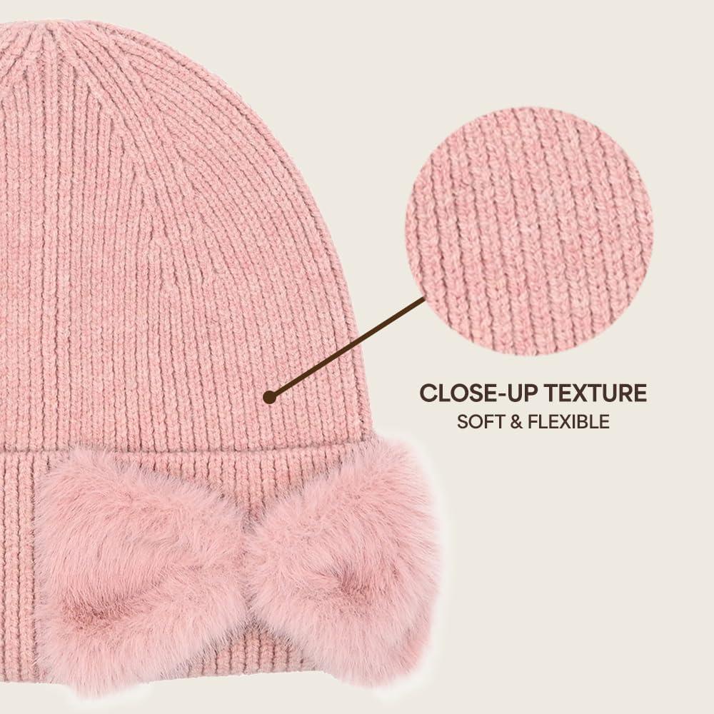 imageCC Faux Fur Bow Winter Beanie for WomenRose