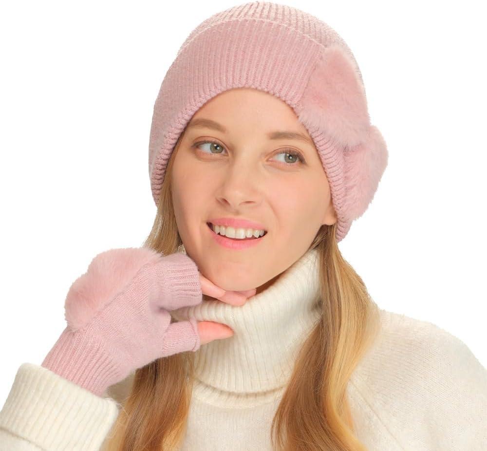imageCC Faux Fur Bow Winter Beanie for WomenRose