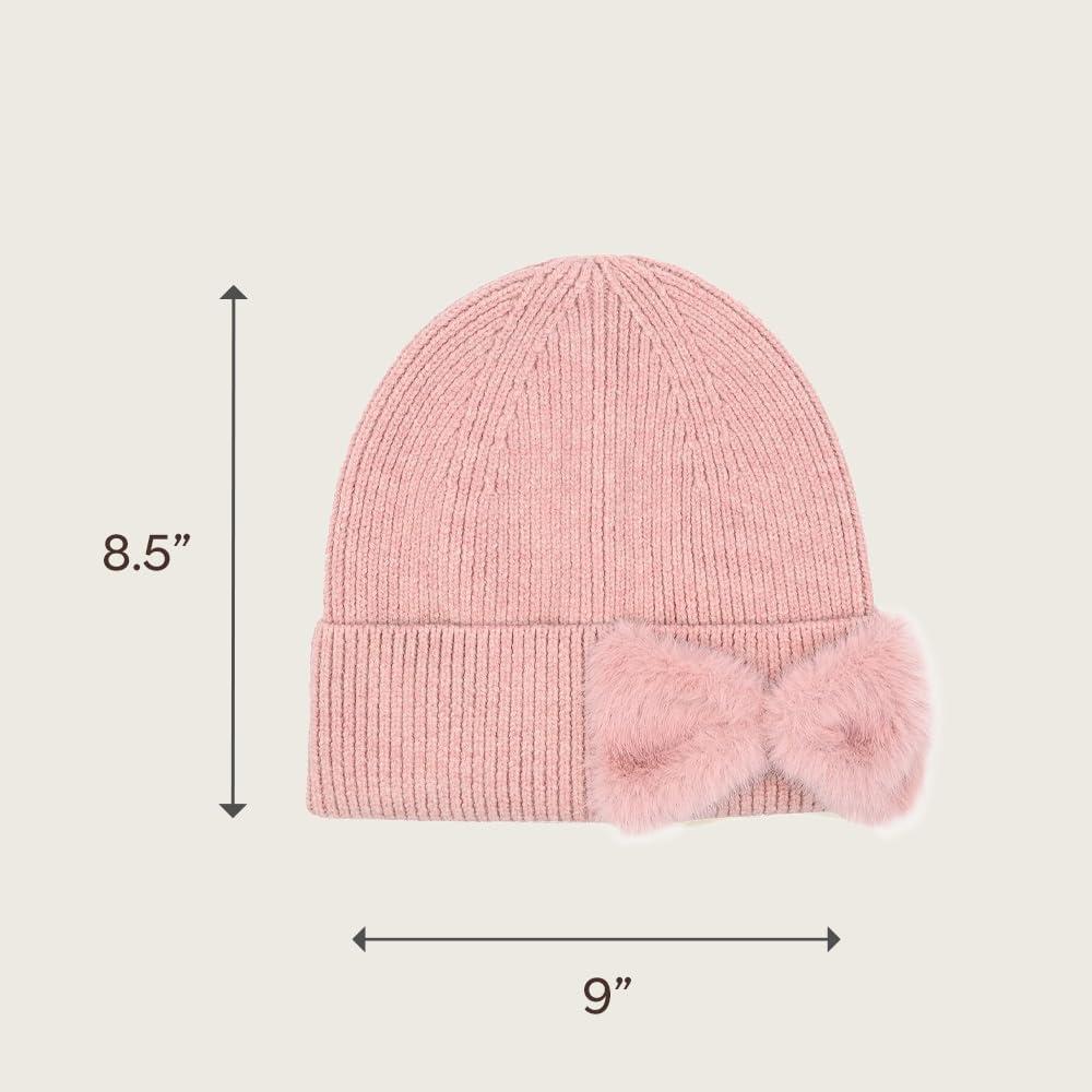 imageCC Faux Fur Bow Winter Beanie for WomenRose