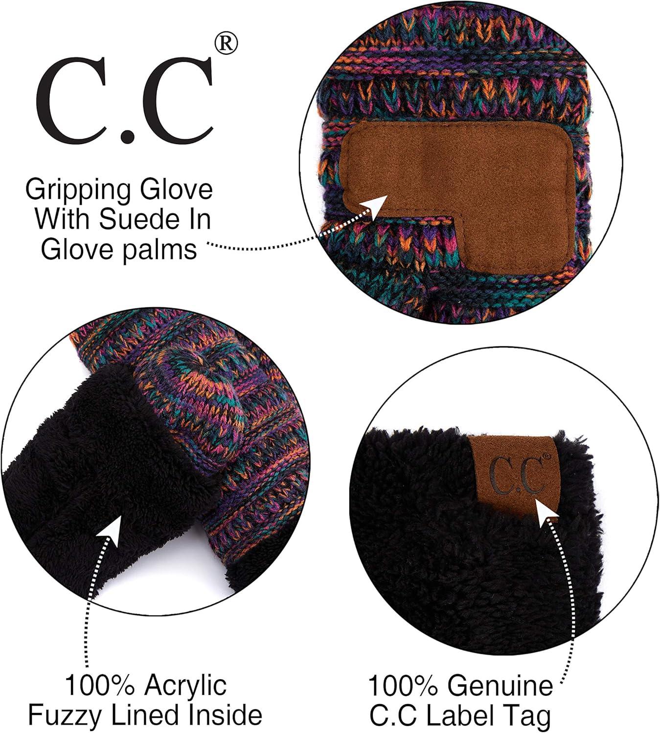 imageCC Hatsandscarf CC Exclusives Solid Color Beanie Tail Hat0 Gift Setblack Multimitten