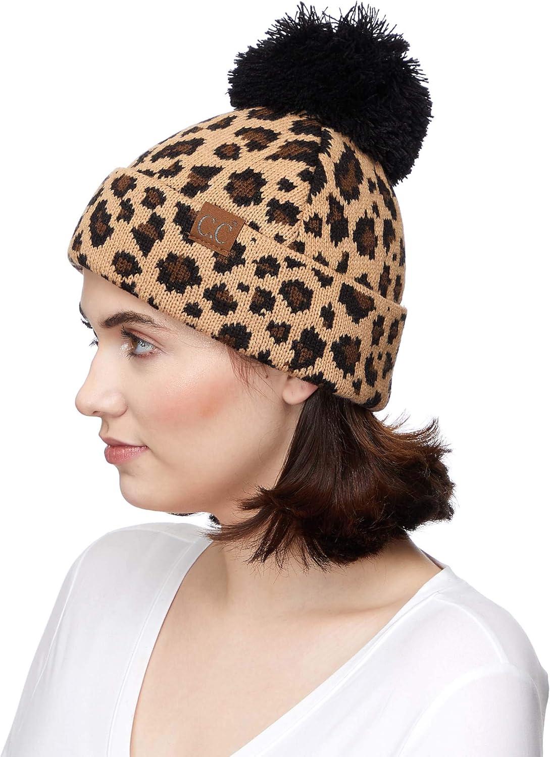 imageCC Hatsandscarf CC Exclusives Solid Color Beanie Tail Hat0 Leopard