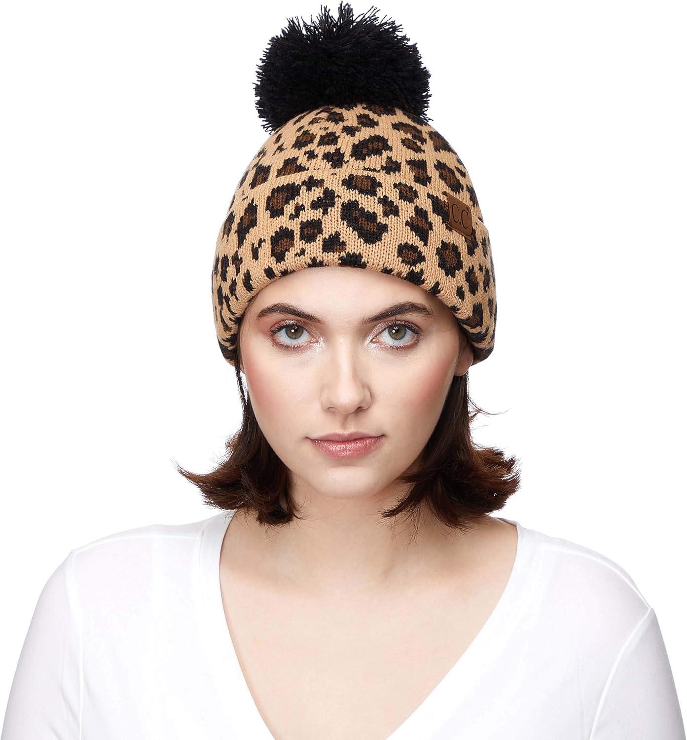 imageCC Hatsandscarf CC Exclusives Solid Color Beanie Tail Hat0 Leopard