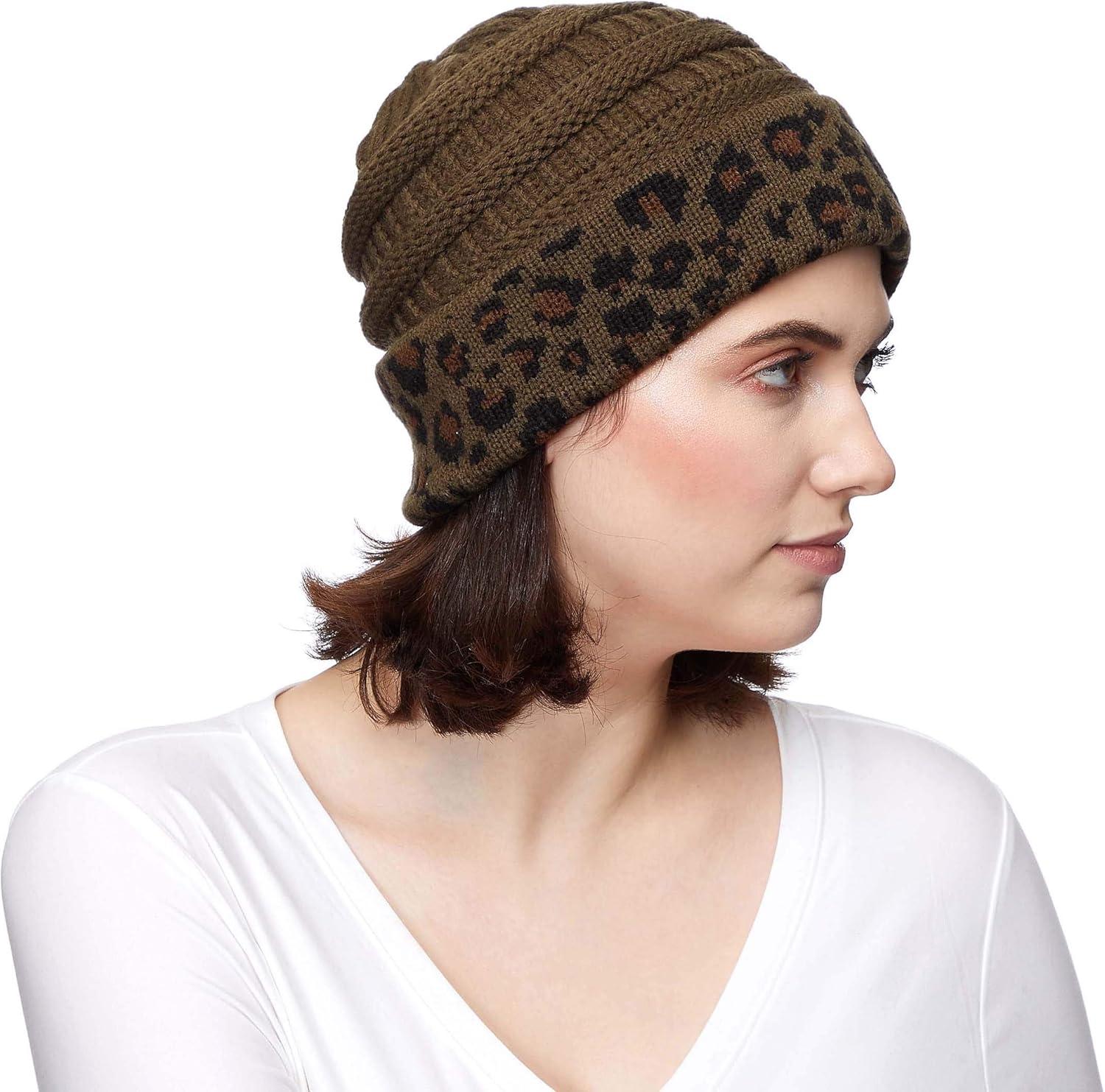 imageCC Hatsandscarf CC Exclusives Solid Color Beanie Tail Hat0 Leopard New Olive