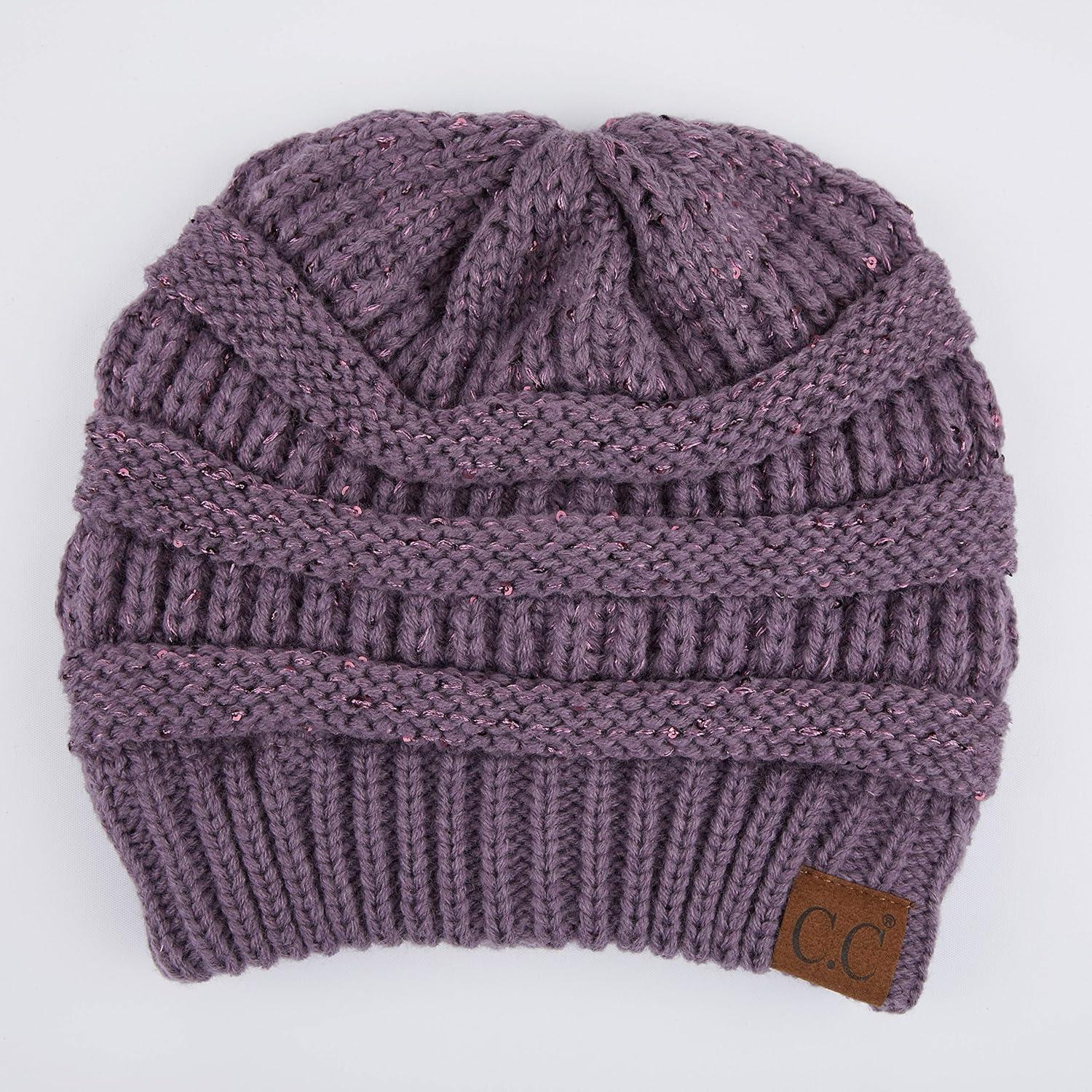 imageCC Hatsandscarf CC Exclusives Solid Color Beanie Tail HatSequin Violet