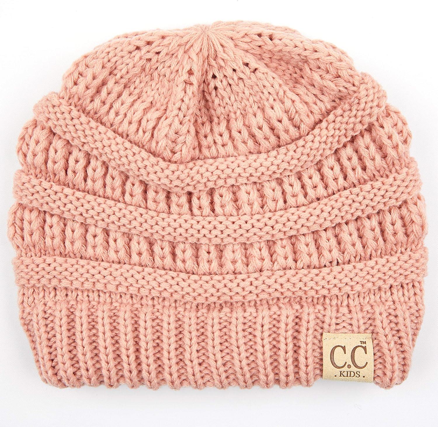 imageCC Hatsandscarf Kids Beanie Ages 25 Warm Chunky Thick Stretchy Knit Slouch Beanie Skull Hats YJ847KIDSIndi Pink
