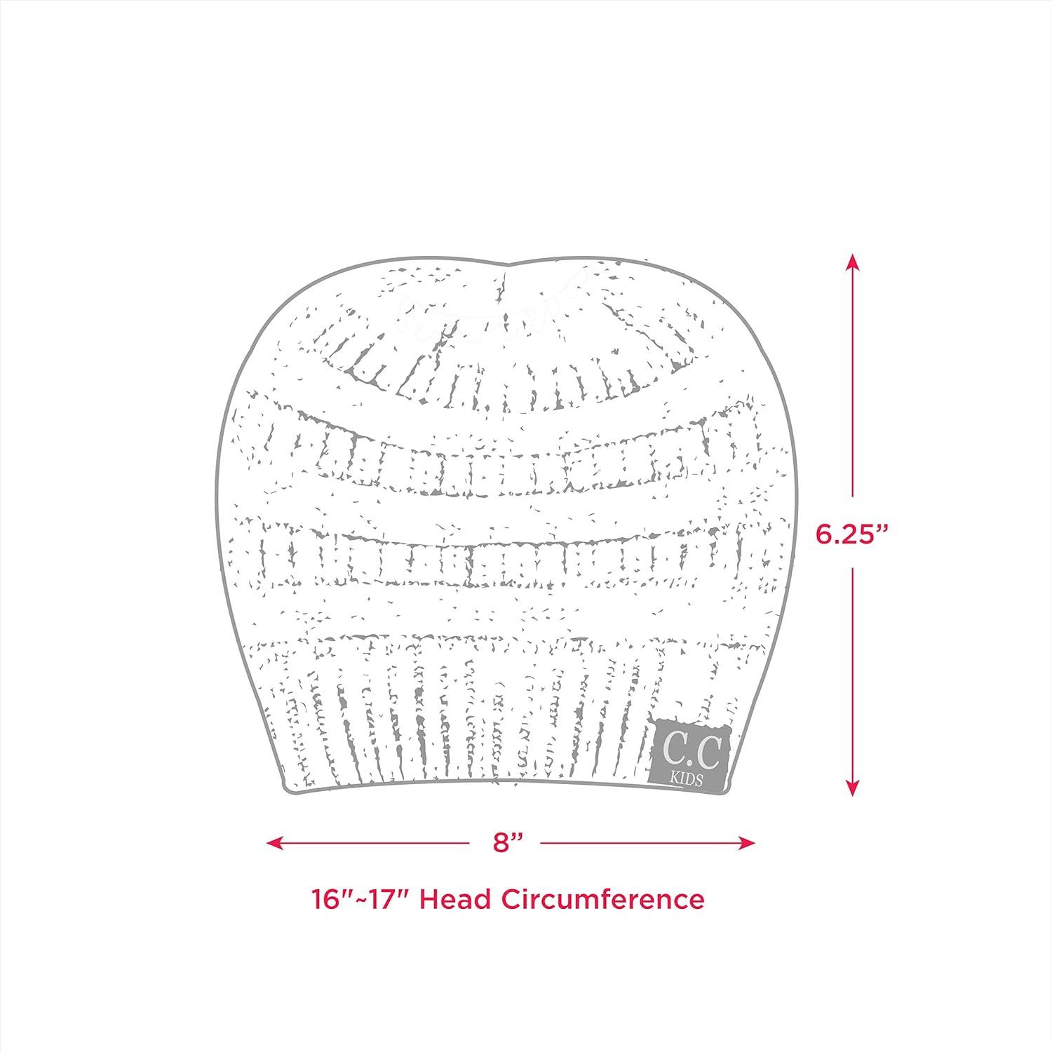 imageCC Hatsandscarf Kids Beanie Ages 25 Warm Chunky Thick Stretchy Knit Slouch Beanie Skull Hats YJ847KIDSIvory