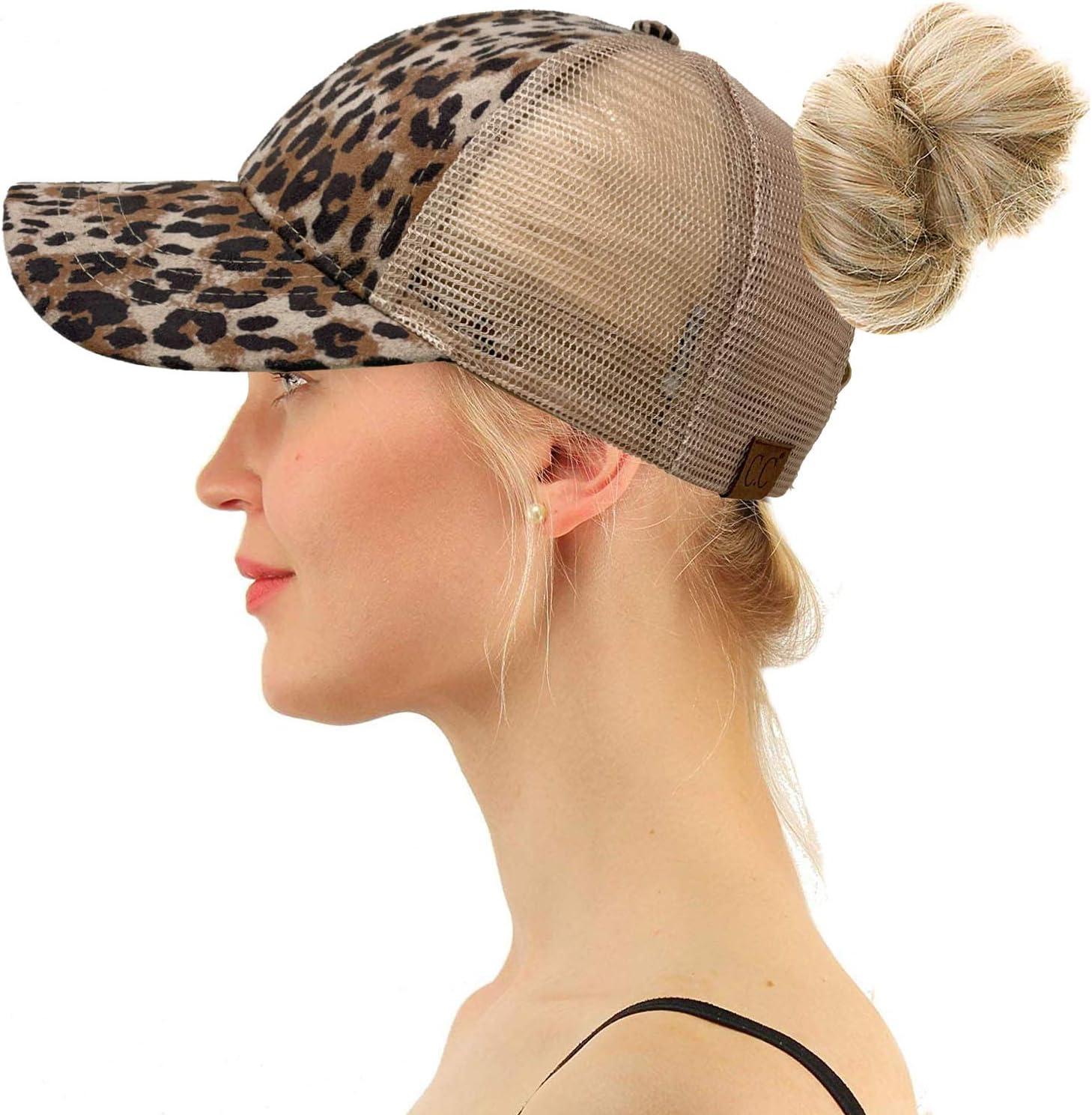 imageCC Kids 25 Ponytail Messy Buns Ponycaps Baseball Visor Cap HatBeige
