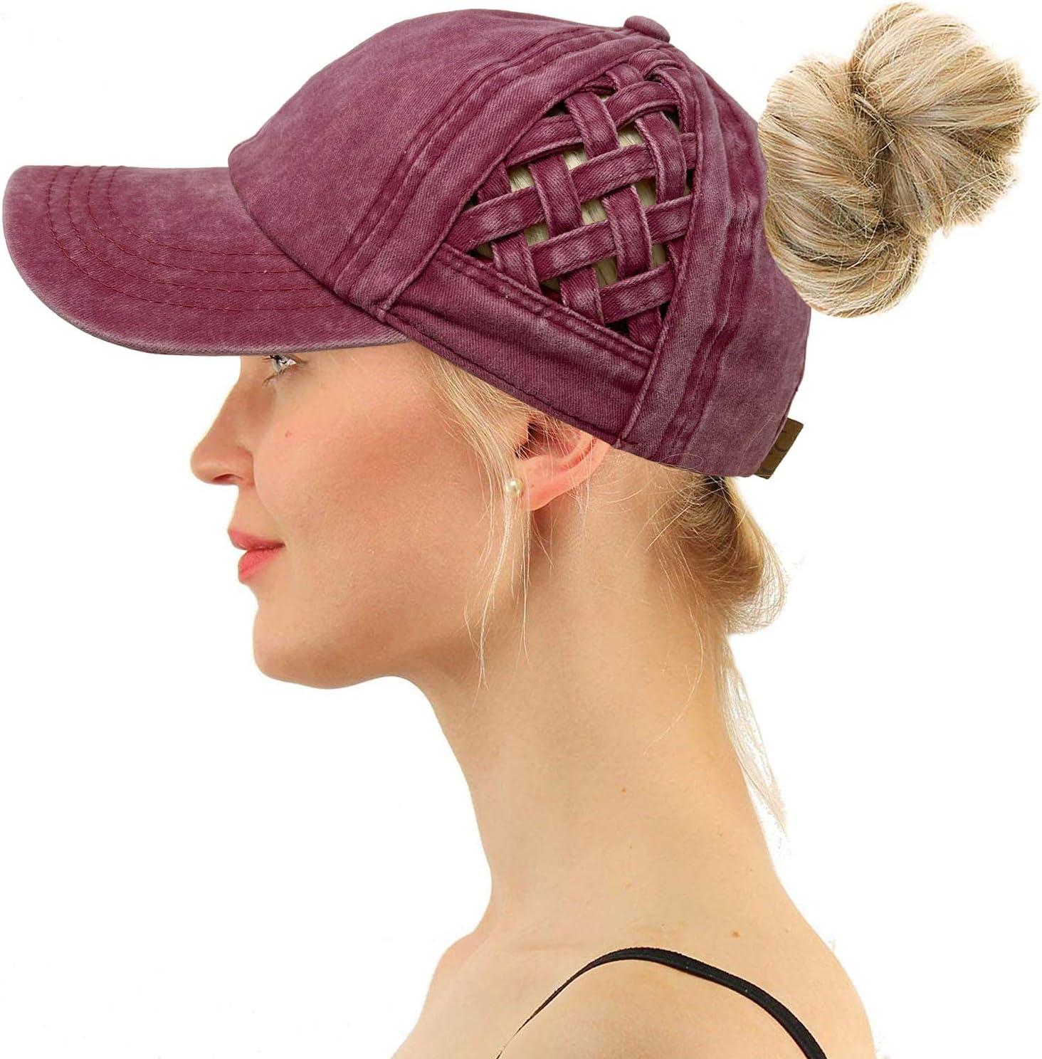 imageCC Kids 25 Ponytail Messy Buns Ponycaps Baseball Visor Cap HatBerry