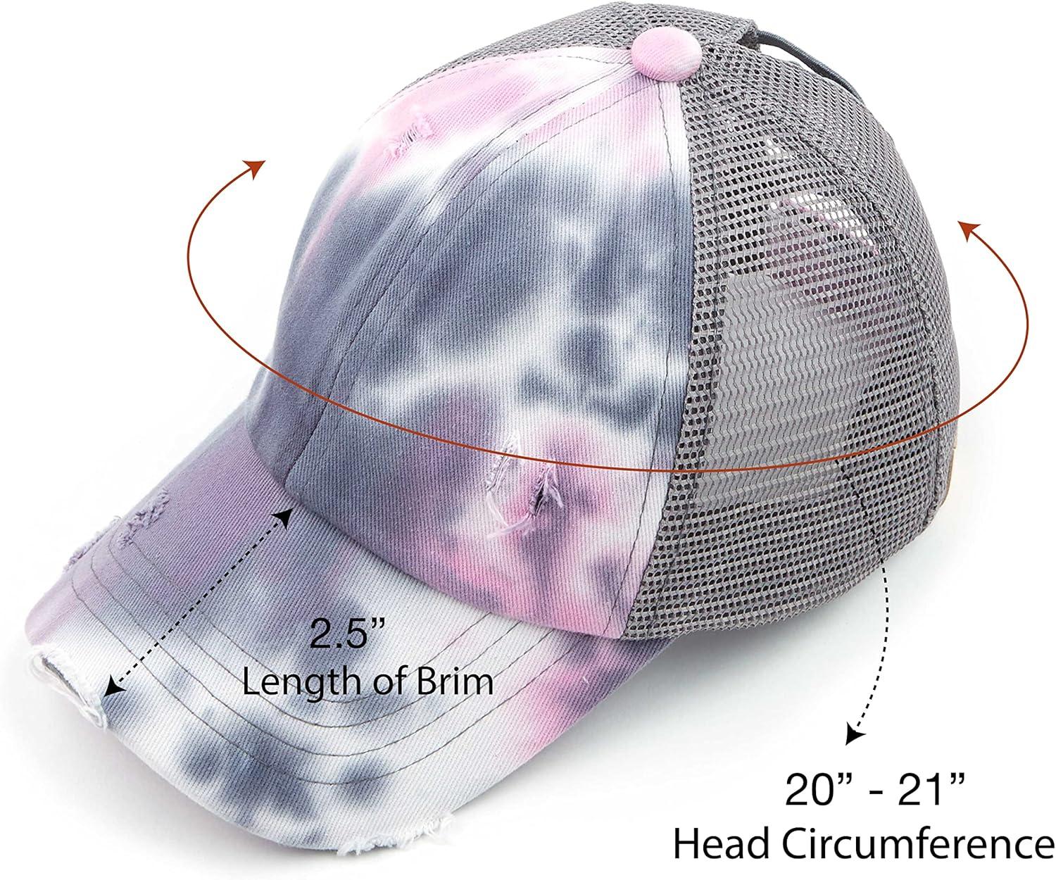 imageCC Kids CrissCross Elastic Band Ponytail Caps Messy Buns Trucker Plain Baseball Cap KIDSBT791Grey
