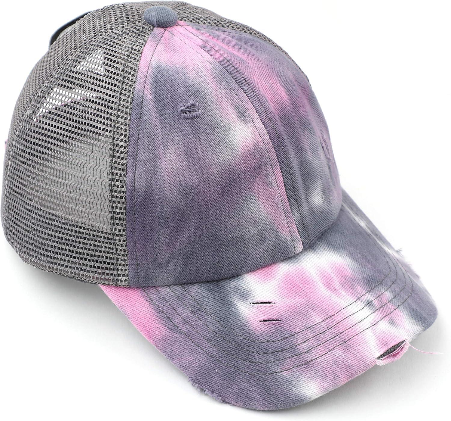 imageCC Kids CrissCross Elastic Band Ponytail Caps Messy Buns Trucker Plain Baseball Cap KIDSBT791Grey