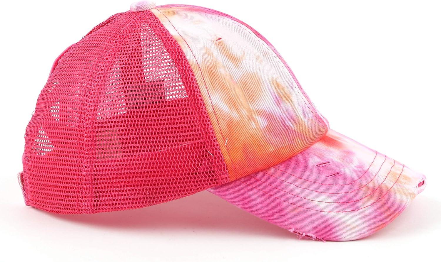 imageCC Kids CrissCross Elastic Band Ponytail Caps Messy Buns Trucker Plain Baseball Cap KIDSBT791Orange