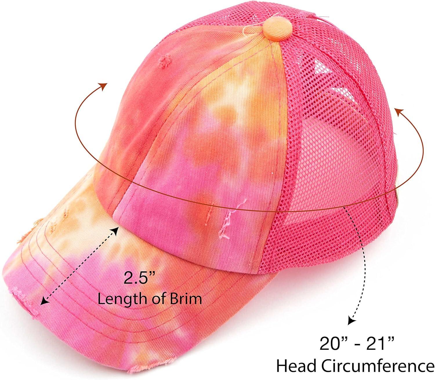 imageCC Kids CrissCross Elastic Band Ponytail Caps Messy Buns Trucker Plain Baseball Cap KIDSBT791Orange
