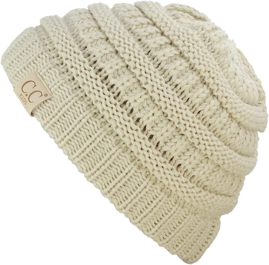 imageCC Kids Cute Warm and Comfy Childrens Knit Ski Beanie HatBeige
