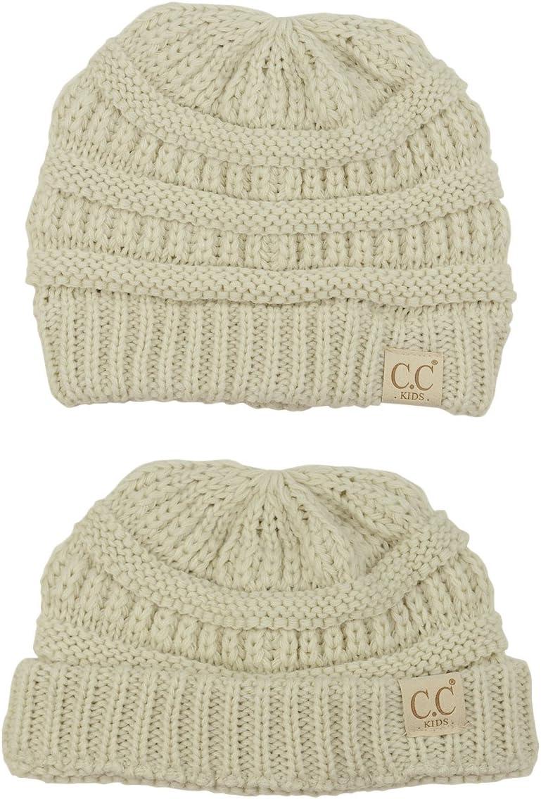 imageCC Kids Cute Warm and Comfy Childrens Knit Ski Beanie HatBeige