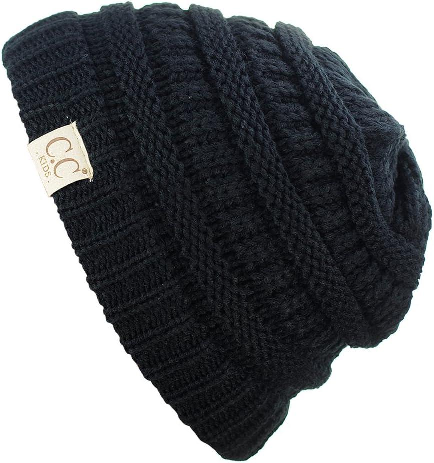 imageCC Kids Cute Warm and Comfy Childrens Knit Ski Beanie HatBlack