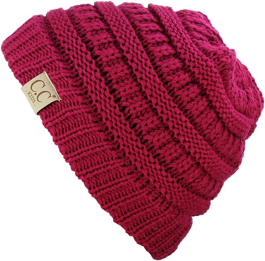 imageCC Kids Cute Warm and Comfy Childrens Knit Ski Beanie HatHot Pink