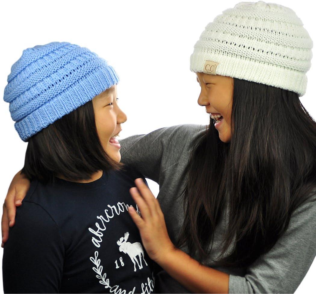 imageCC Kids Cute Warm and Comfy Childrens Knit Ski Beanie HatIvory