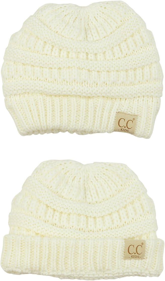 imageCC Kids Cute Warm and Comfy Childrens Knit Ski Beanie HatIvory