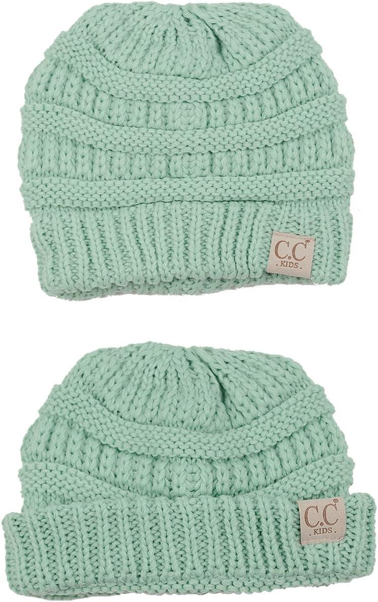 imageCC Kids Cute Warm and Comfy Childrens Knit Ski Beanie HatMint