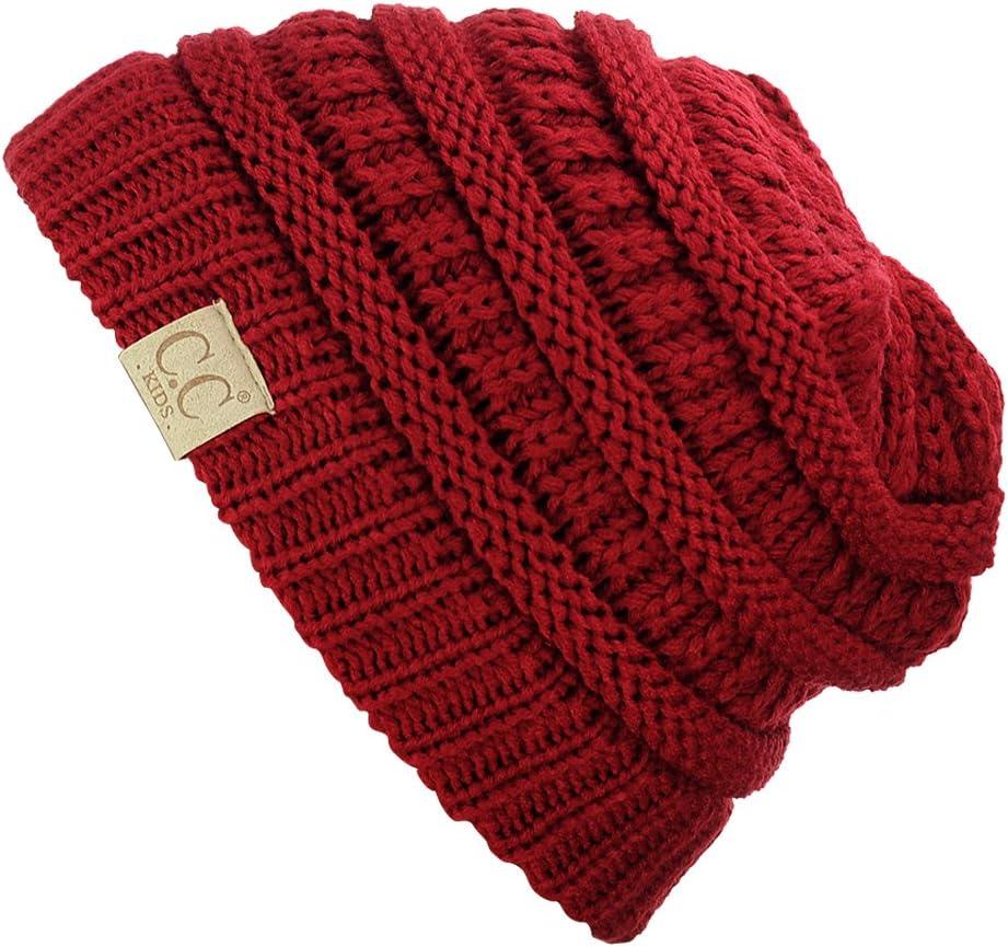 imageCC Kids Cute Warm and Comfy Childrens Knit Ski Beanie HatRed