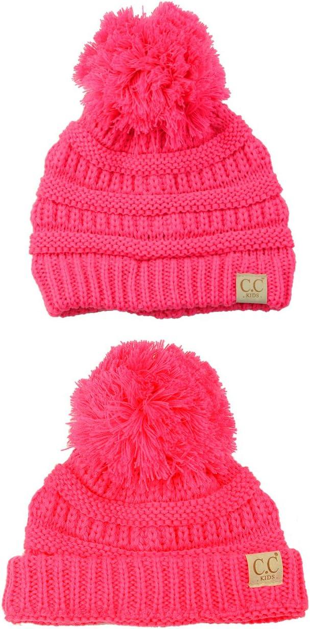 imageCC Kids Cute Warm and Comfy Pom Pom Childrens Knit Ski Beanie HatNew Candy