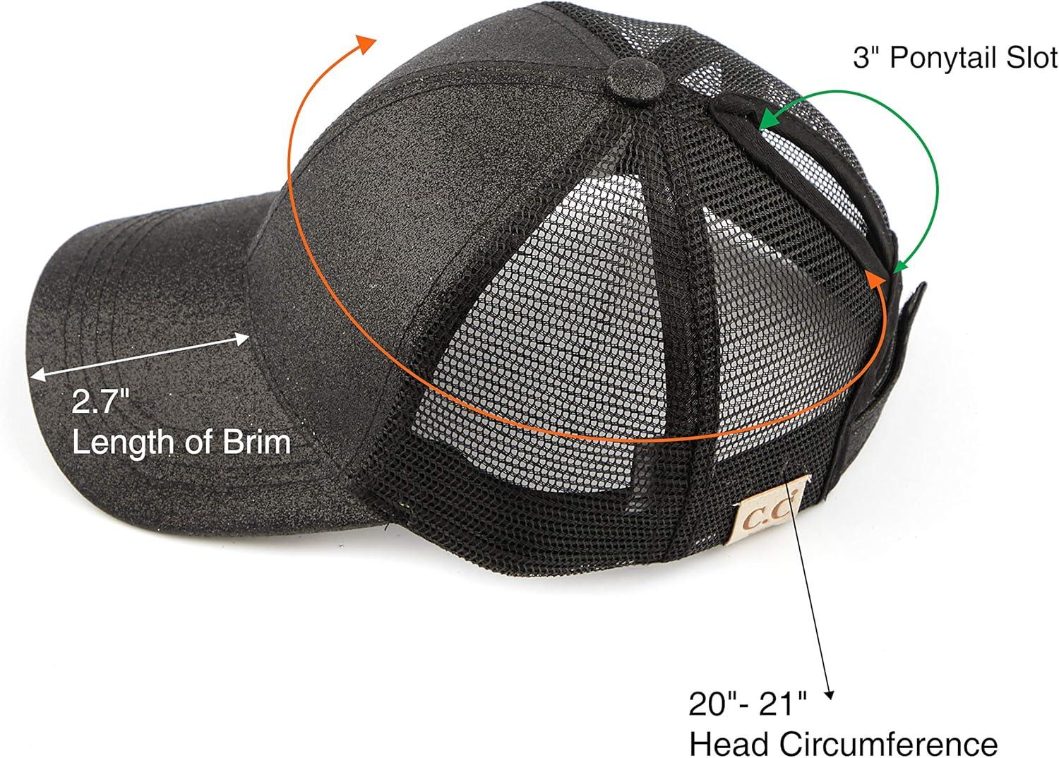 imageCC Kids Ponytail Caps Messy Buns Trucker Plain Baseball Cap BT6KIDSBlaxk