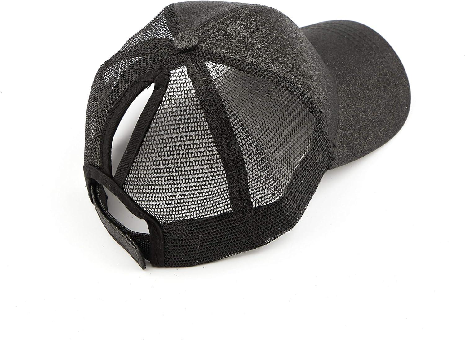 imageCC Kids Ponytail Caps Messy Buns Trucker Plain Baseball Cap BT6KIDSBlaxk