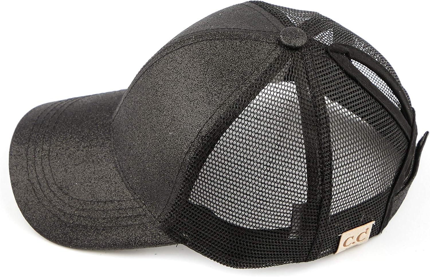 imageCC Kids Ponytail Caps Messy Buns Trucker Plain Baseball Cap BT6KIDSBlaxk