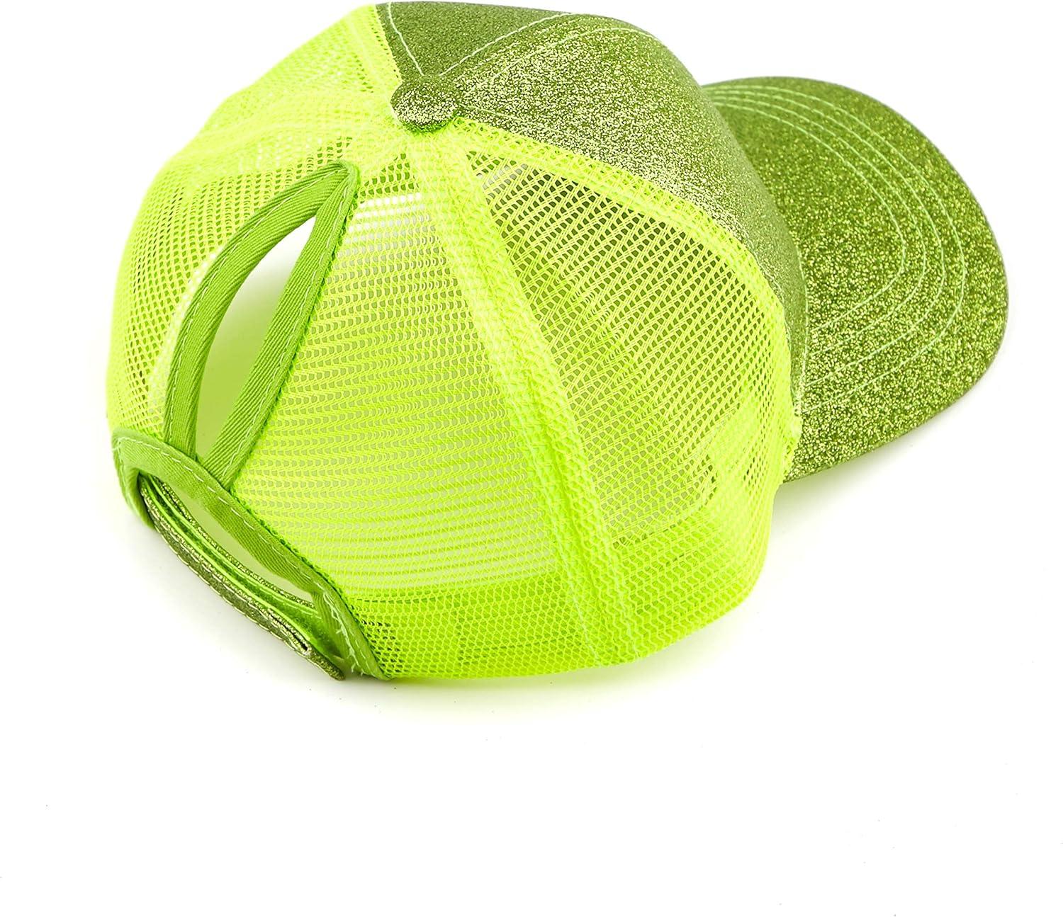 imageCC Kids Ponytail Caps Messy Buns Trucker Plain Baseball Cap BT6KIDSLime