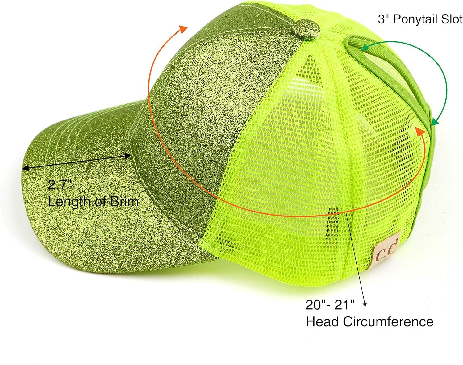 imageCC Kids Ponytail Caps Messy Buns Trucker Plain Baseball Cap BT6KIDSLime