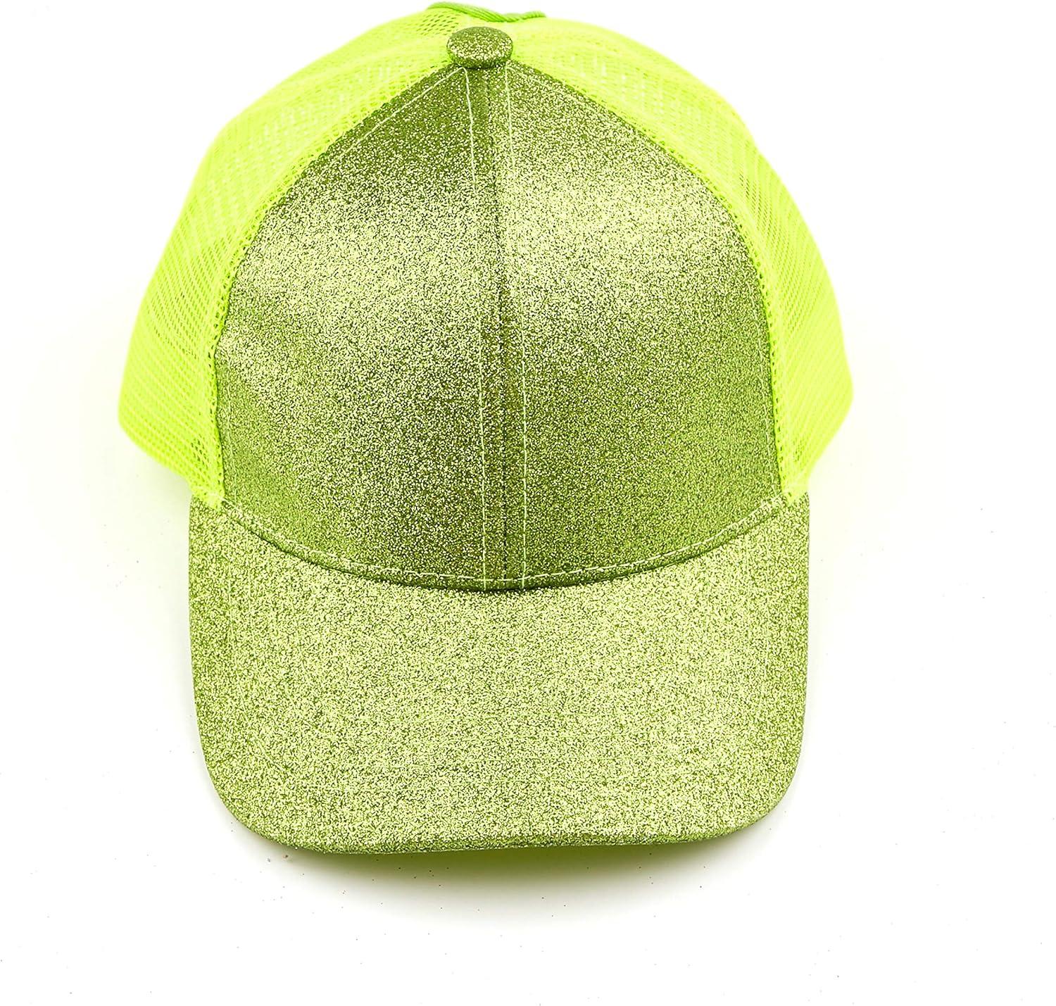 imageCC Kids Ponytail Caps Messy Buns Trucker Plain Baseball Cap BT6KIDSLime