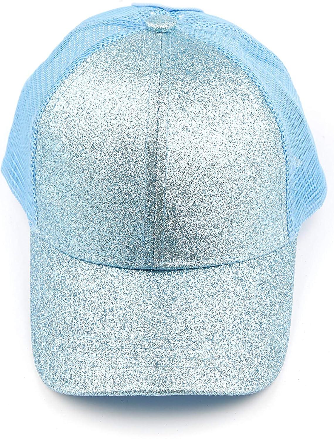 imageCC Kids Ponytail Caps Messy Buns Trucker Plain Baseball Cap BT6KIDSLt Blue