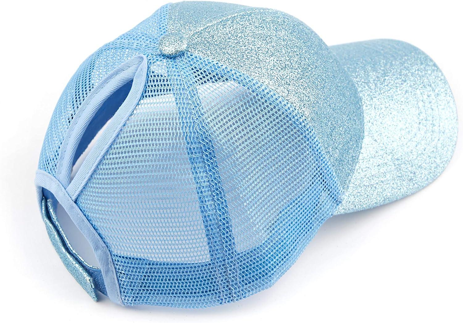 imageCC Kids Ponytail Caps Messy Buns Trucker Plain Baseball Cap BT6KIDSLt Blue