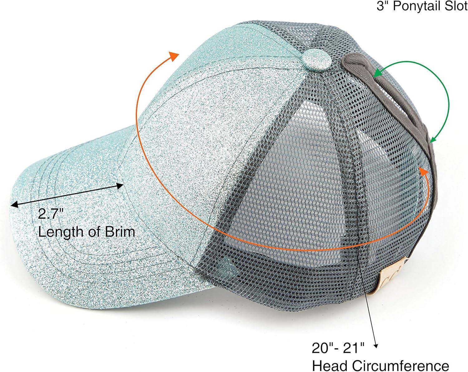 imageCC Kids Ponytail Caps Messy Buns Trucker Plain Baseball Cap BT6KIDSMint