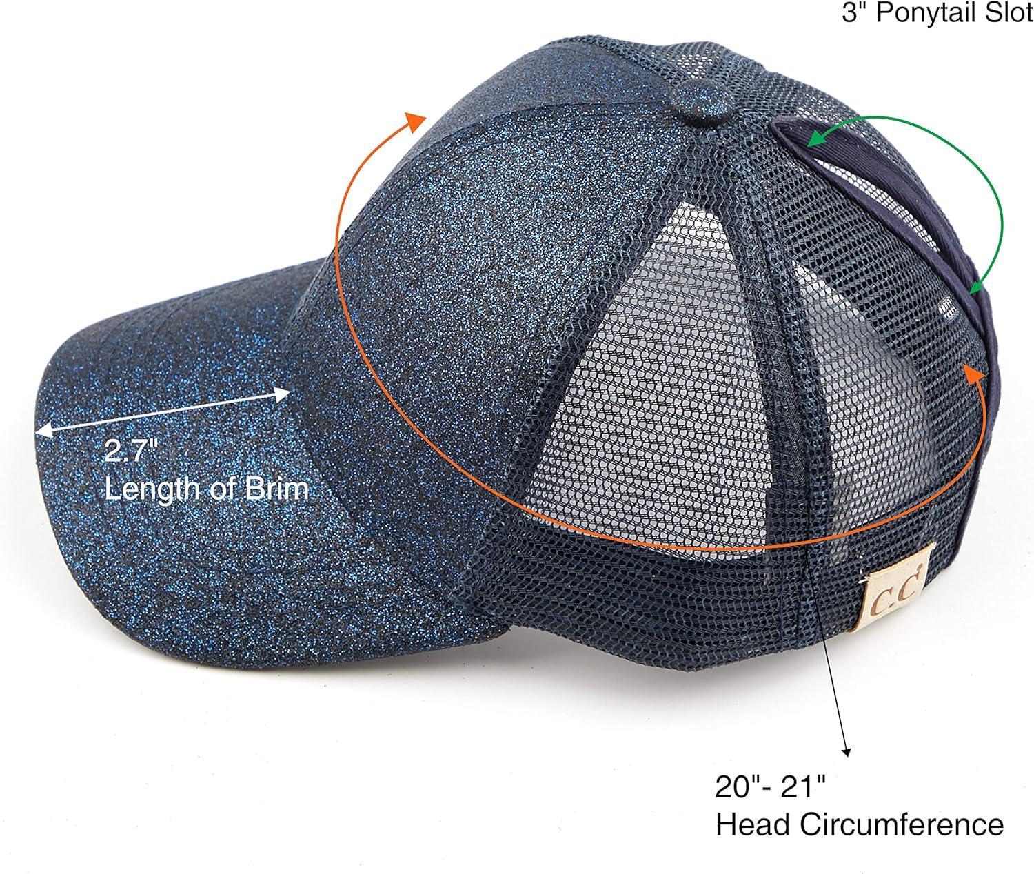 imageCC Kids Ponytail Caps Messy Buns Trucker Plain Baseball Cap BT6KIDSNavy