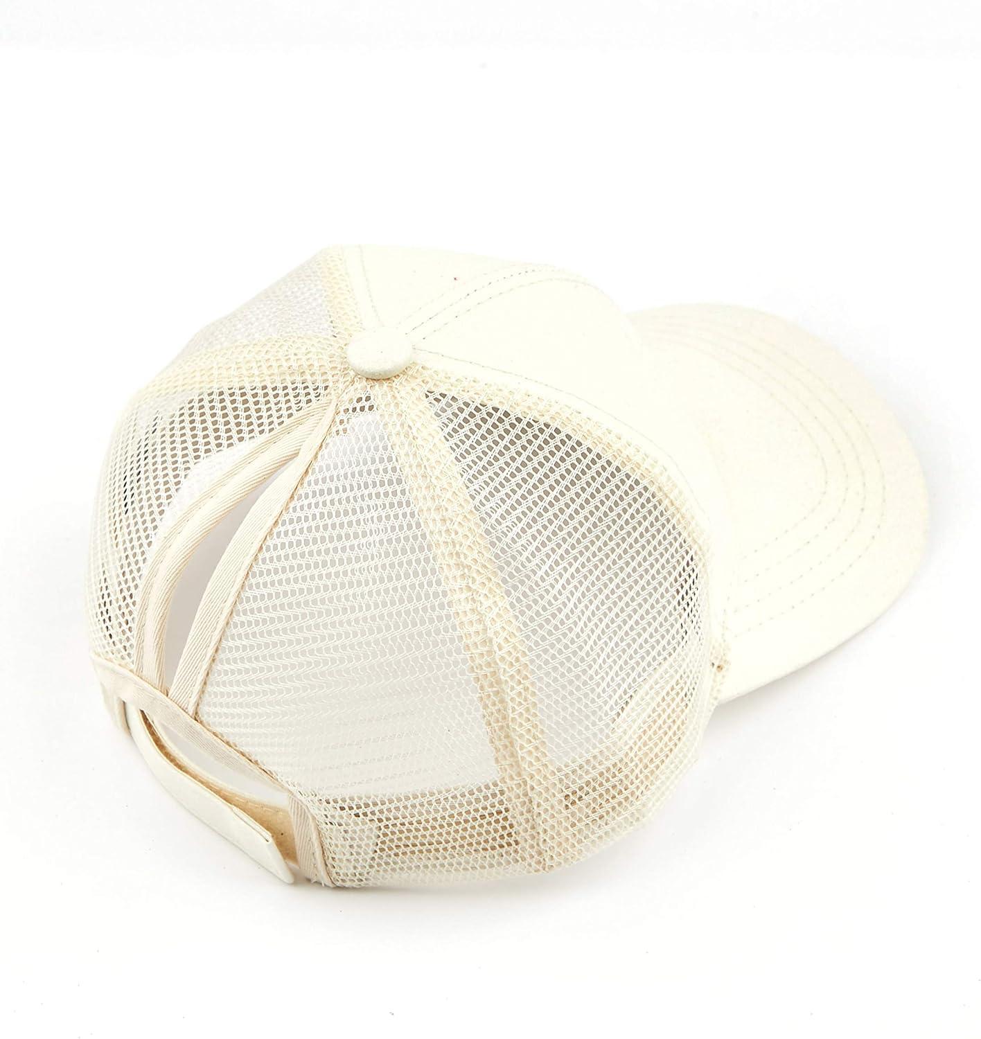 imageCC Kids Ponytail Caps Messy Buns Trucker Plain Baseball Cap BT6KIDSWhite
