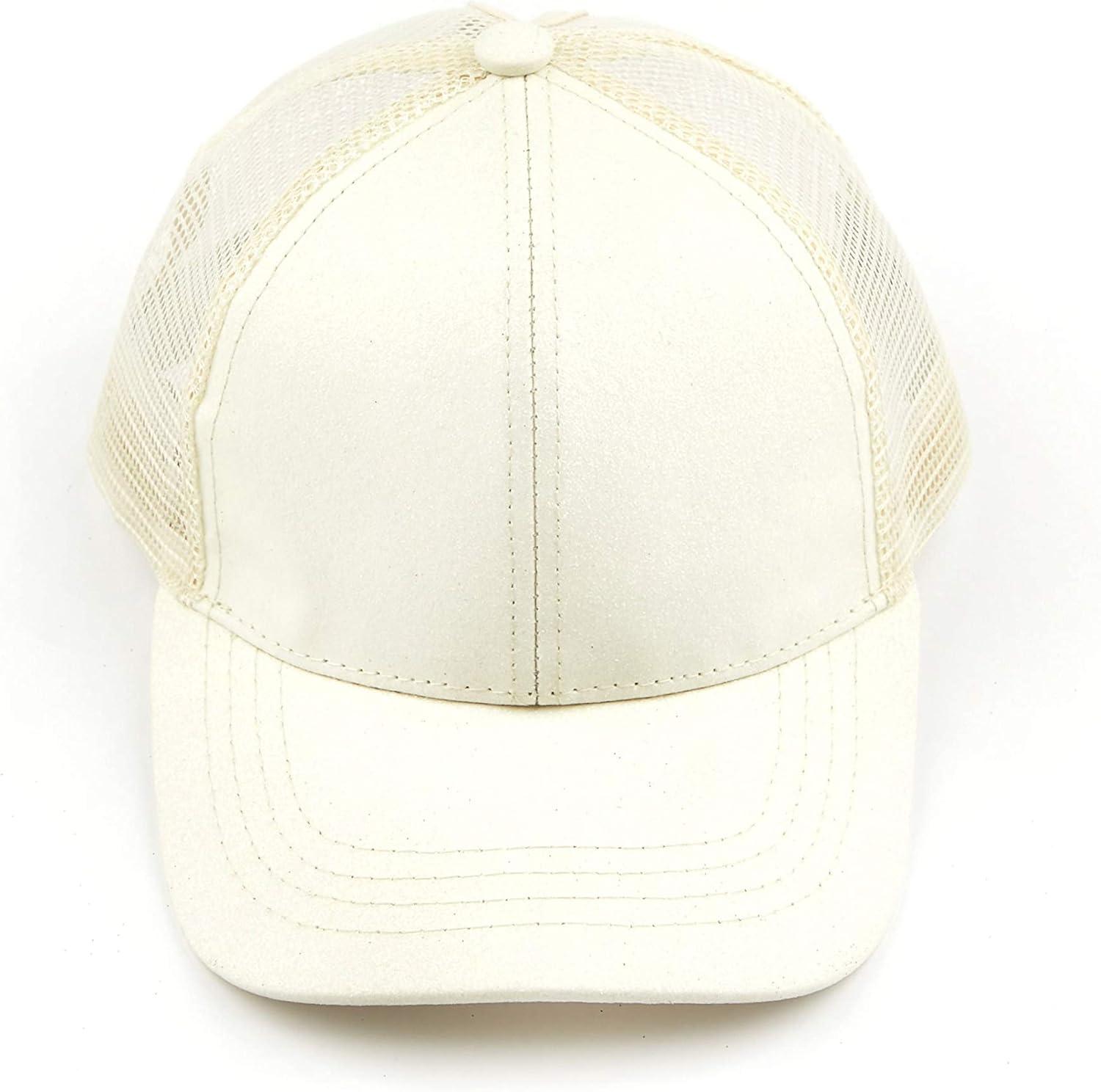 imageCC Kids Ponytail Caps Messy Buns Trucker Plain Baseball Cap BT6KIDSWhite