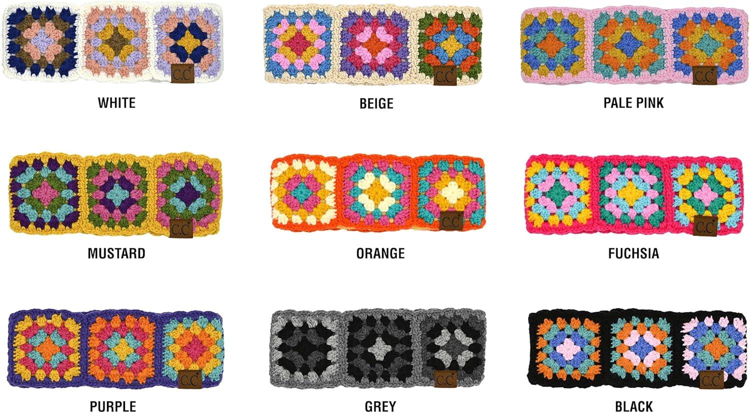 imageCC Multi Color Crochet Beanie ampamp Headwrap for Women Unisex  Stretchable Soft Warm Knit Winter Skully HatPurple