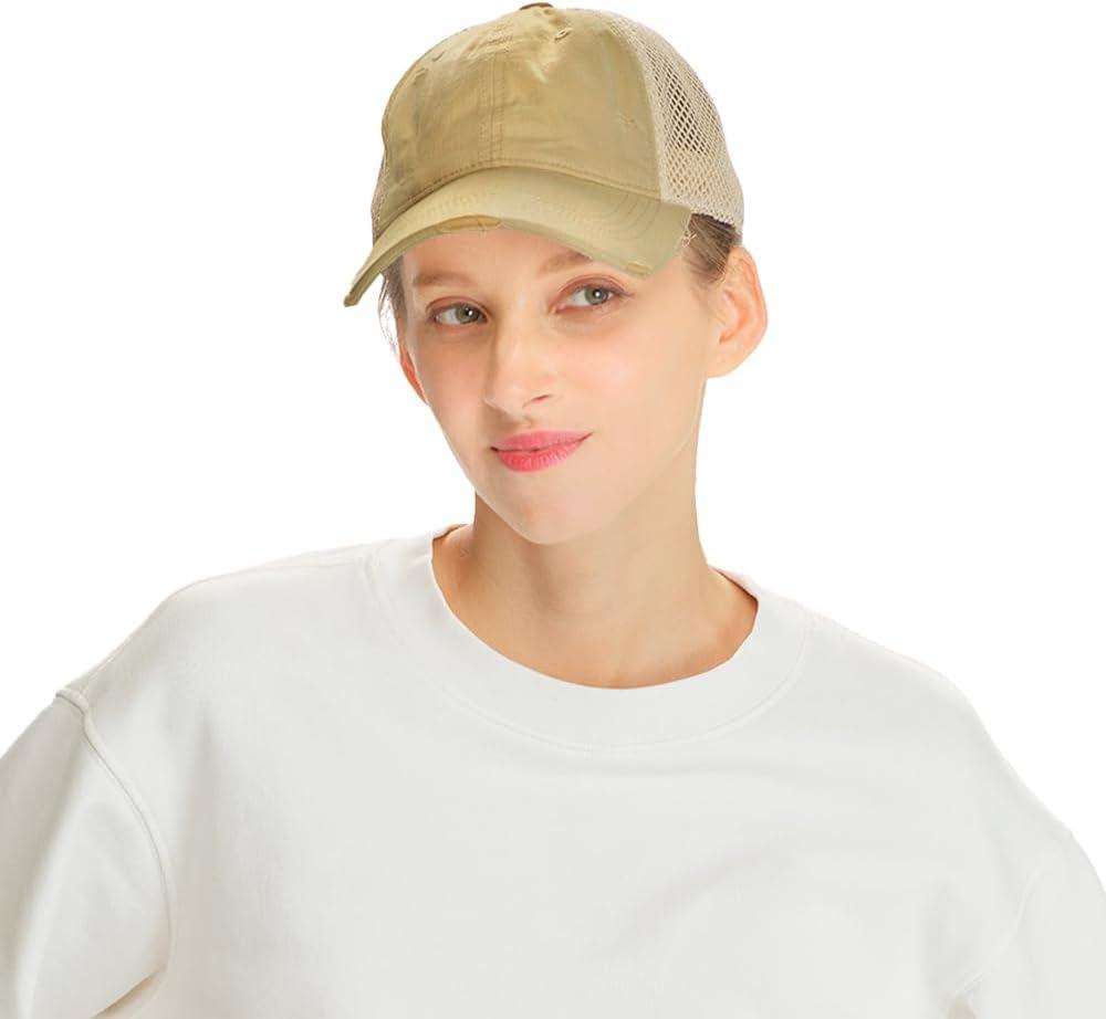 imageCC Pony Cap for WomenSolid Cottonkhaki
