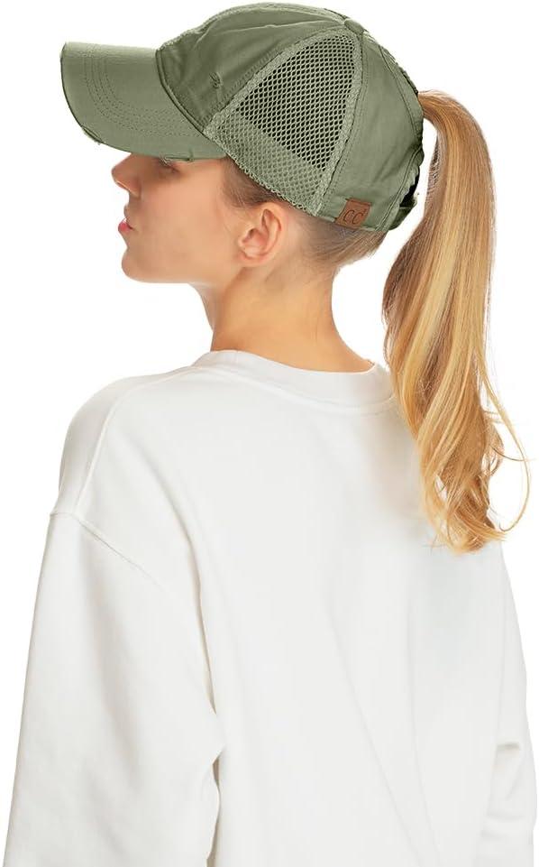 imageCC Pony Cap for WomenSolid Cottonolive