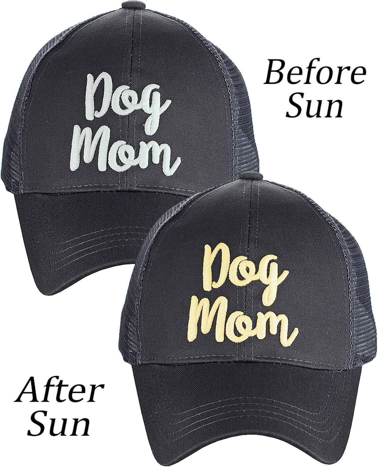 imageCC Ponycap Color Changing 3D Embroidered Quote Adjustable Trucker Baseball CapDog Mom  Dark Gray
