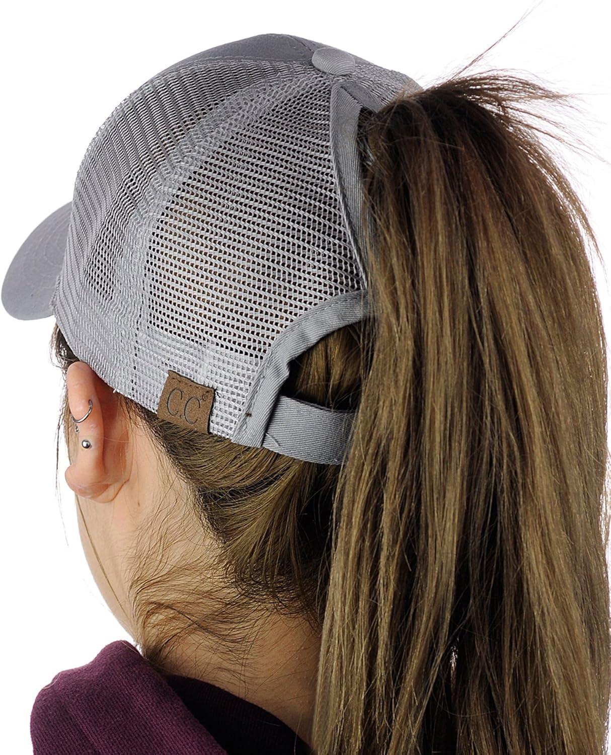 imageCC Ponycap Color Changing 3D Embroidered Quote Adjustable Trucker Baseball CapDog Mom  Gray