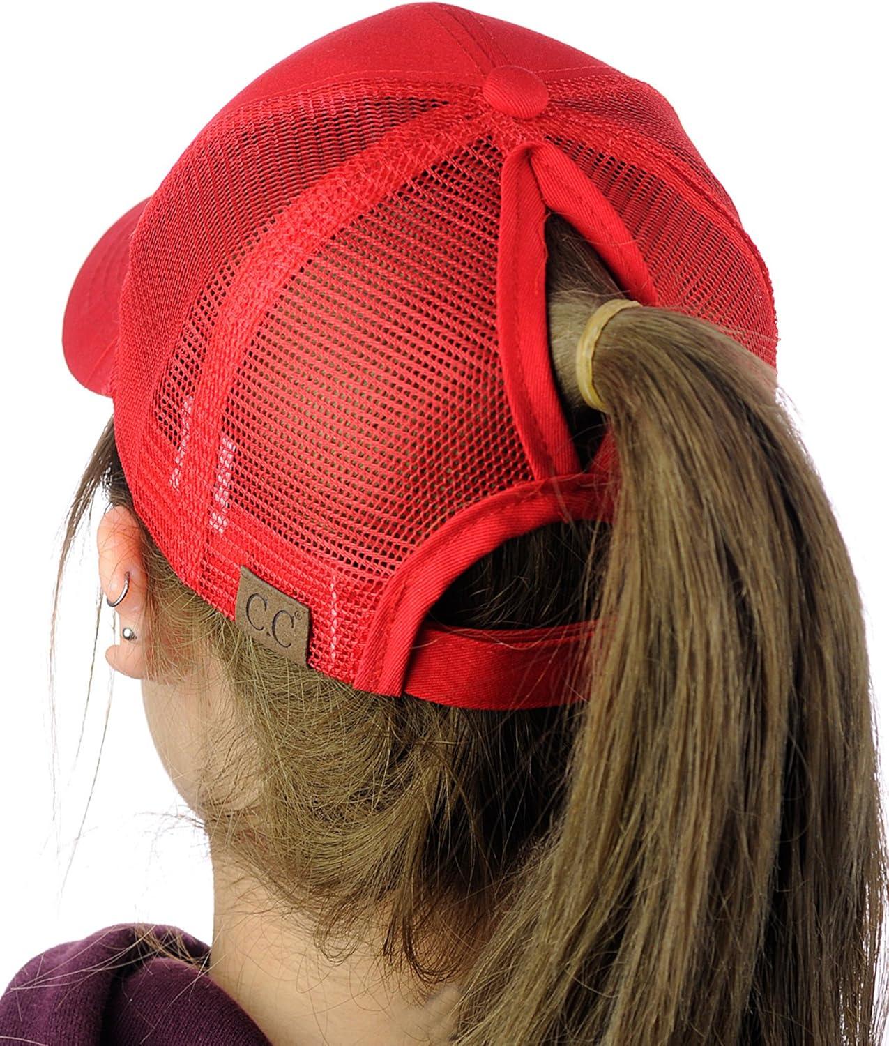 imageCC Ponycap Color Changing 3D Embroidered Quote Adjustable Trucker Baseball CapDog Mom  Red