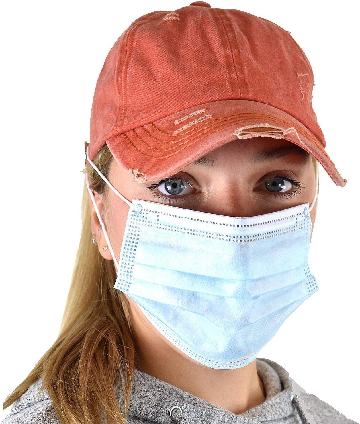 imageCC Ponycap Criss Cross Messy Bun Side Button for Mask Adjustable Baseball CapBurnt Orange