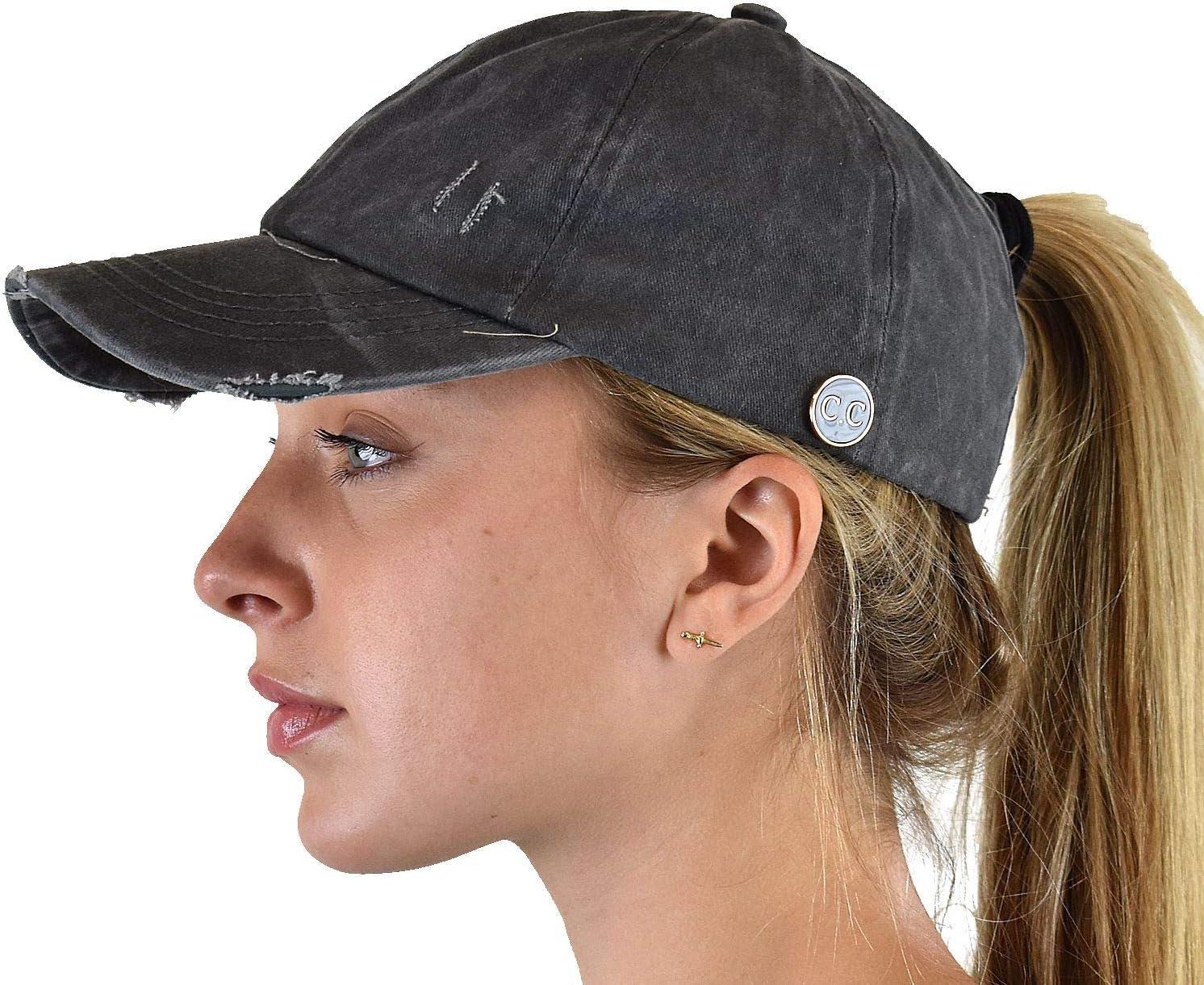 imageCC Ponycap Criss Cross Messy Bun Side Button for Mask Adjustable Baseball CapCharcoal