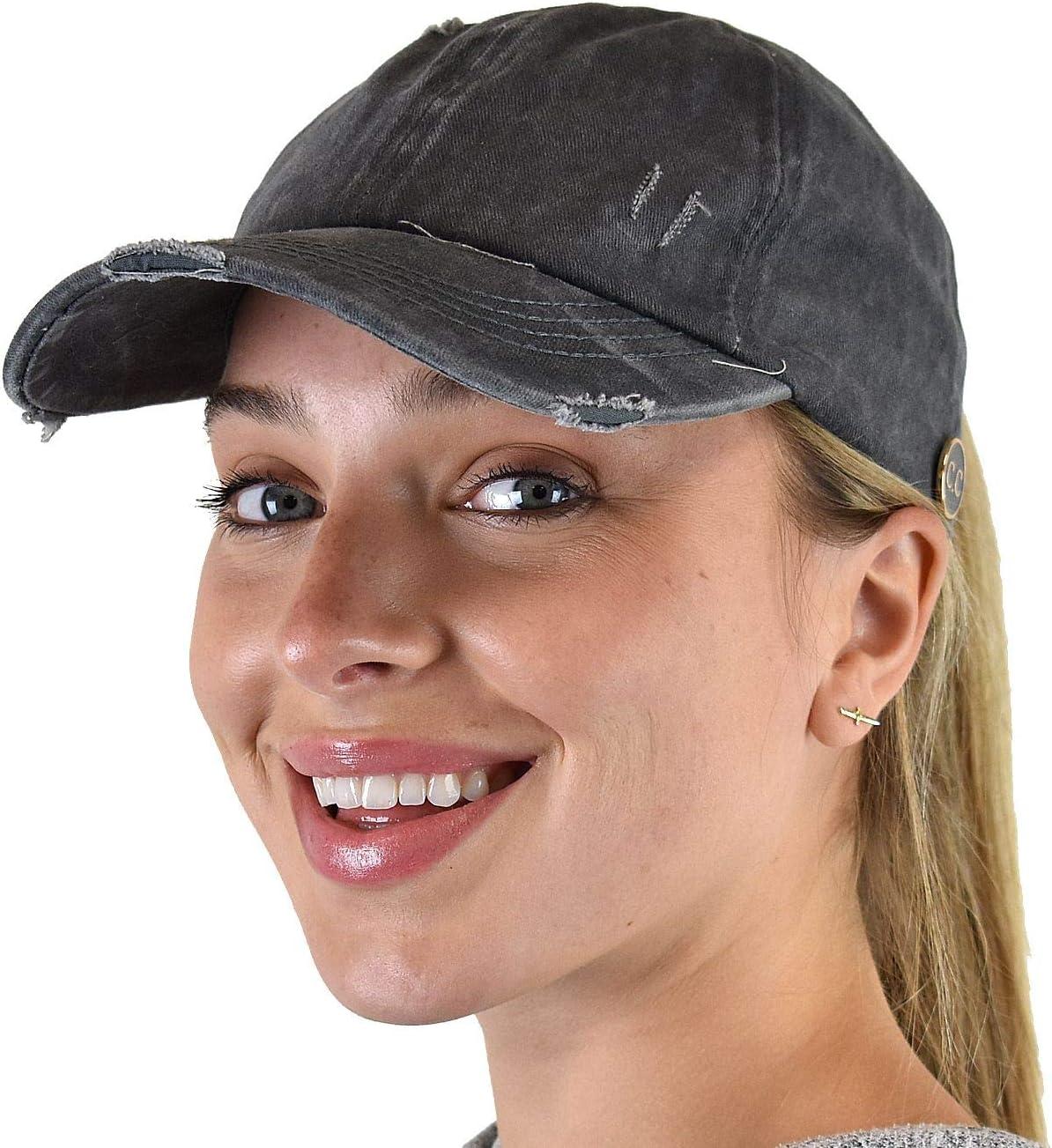 imageCC Ponycap Criss Cross Messy Bun Side Button for Mask Adjustable Baseball CapCharcoal