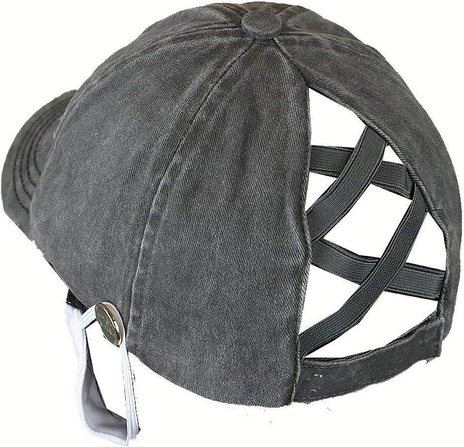 imageCC Ponycap Criss Cross Messy Bun Side Button for Mask Adjustable Baseball CapCharcoal