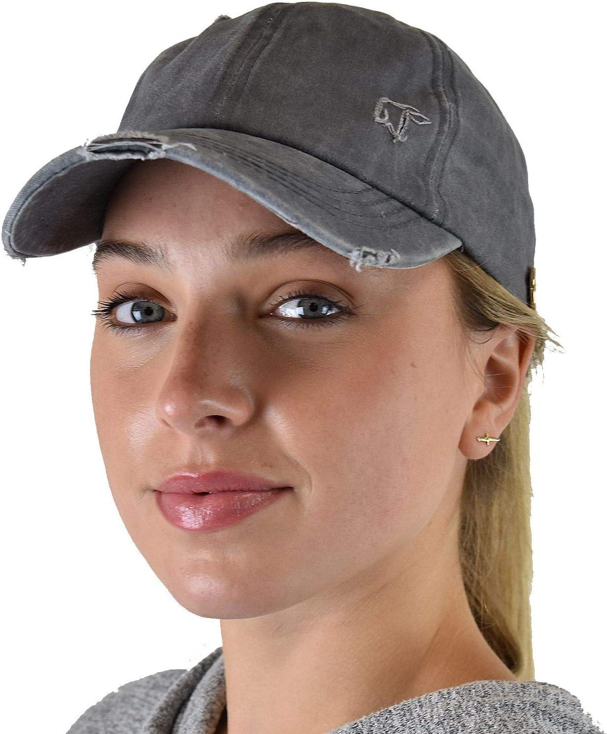 imageCC Ponycap Criss Cross Messy Bun Side Button for Mask Adjustable Baseball CapGray