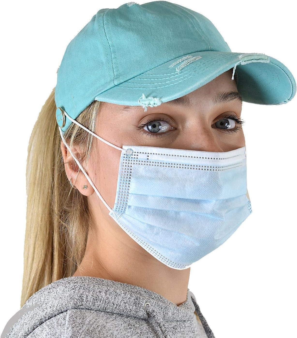 imageCC Ponycap Criss Cross Messy Bun Side Button for Mask Adjustable Baseball CapMint
