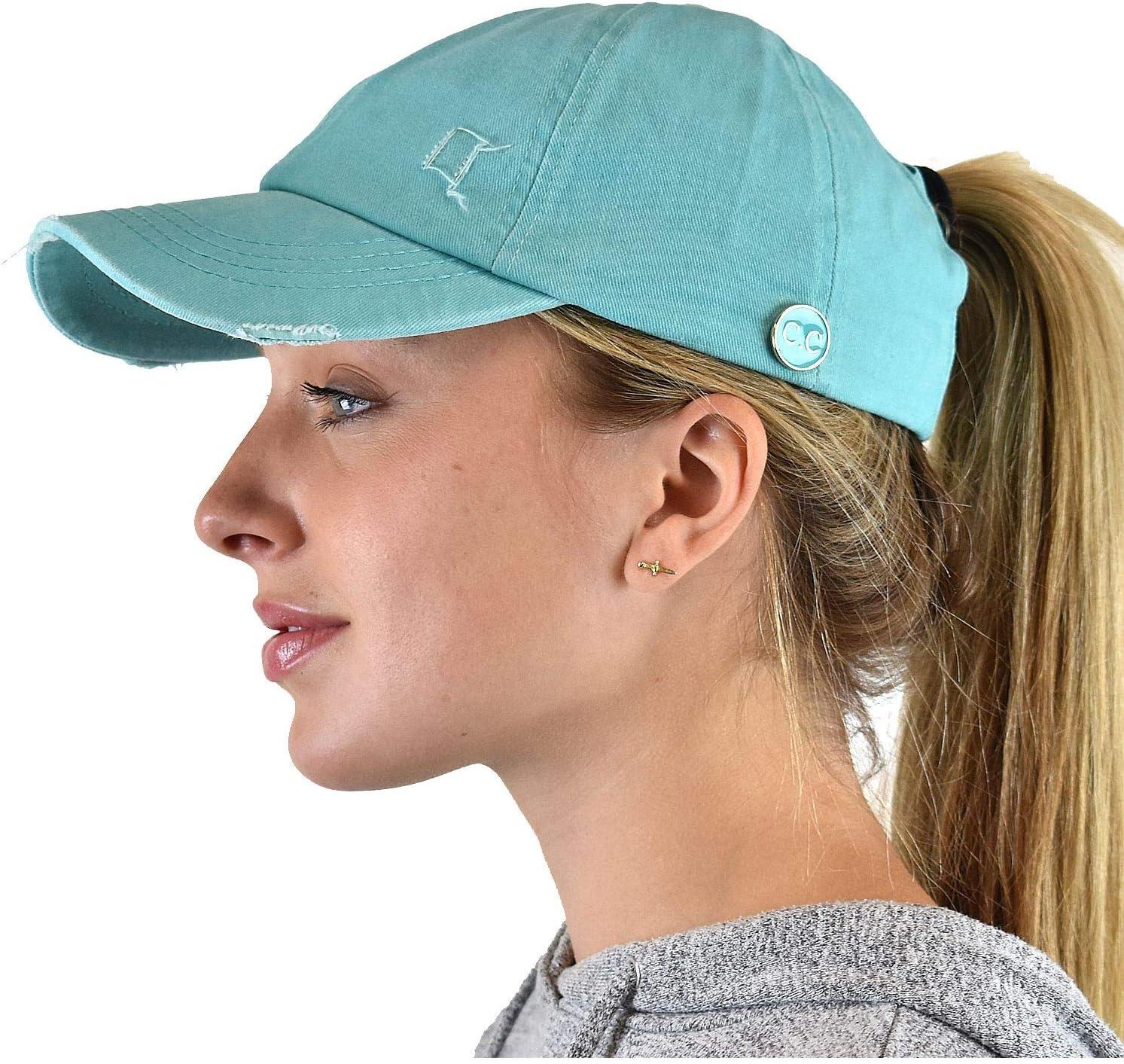 imageCC Ponycap Criss Cross Messy Bun Side Button for Mask Adjustable Baseball CapMint